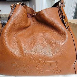 Coach Large Brown Edie Horse Carriage Shoulder Bag